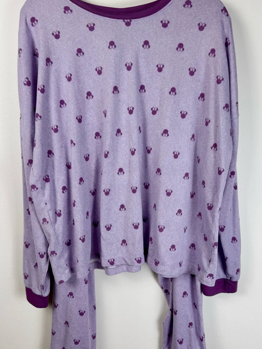 Disney Minnie Mouse Pajama Set XL Purple Soft Lounge Sleepwear